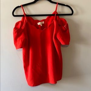 Cold shoulder red top